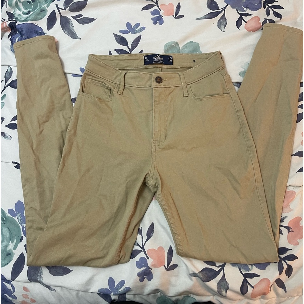 Kaki Hollister pants 26W, 30L